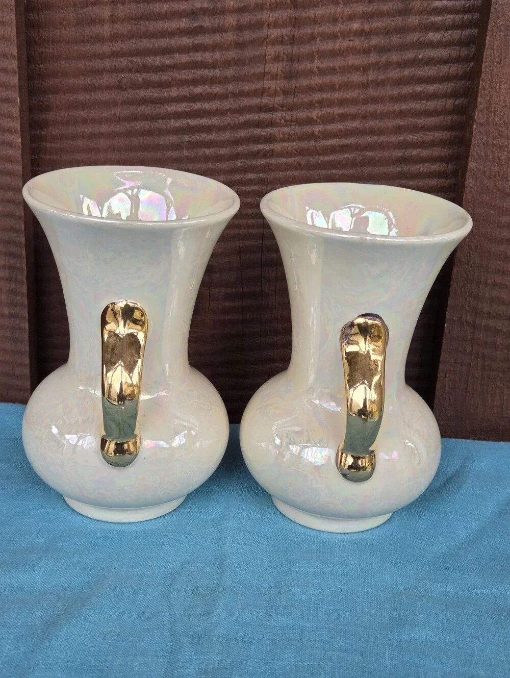 Mid-century Pearlescent Vintage Ceramic Vases